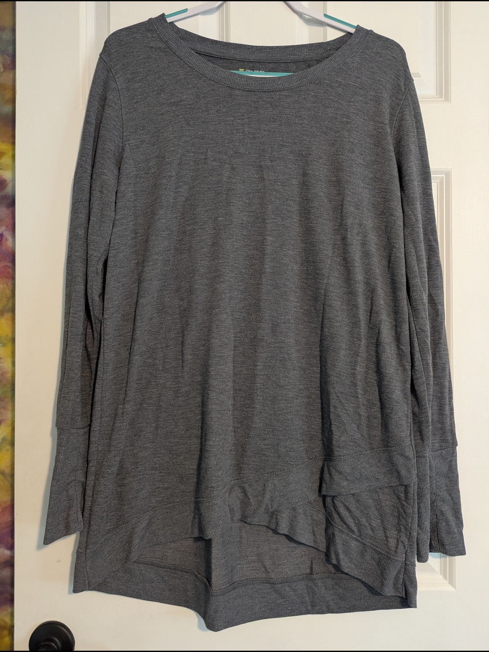 tek gear Women's Dark Gray Long-Sleeve Layered Tunic